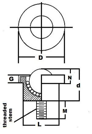 1 Stud Type Ball transfer SMBT-1 CS 5/16 inch Threaded Stem Bearings - VXB Ball Bearings