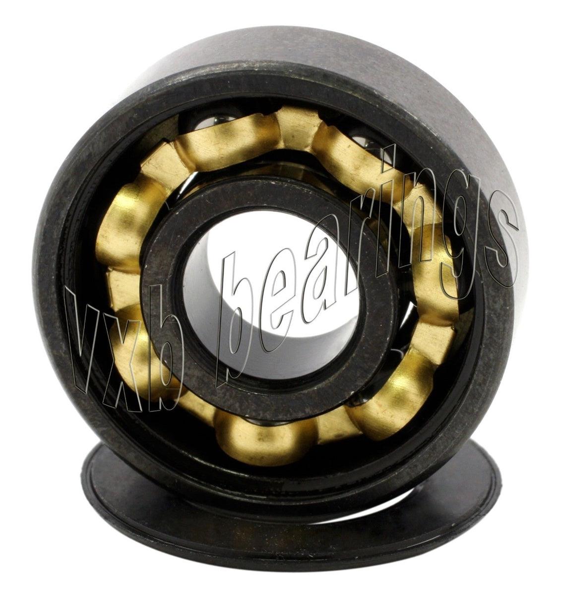 16 Roller Skate Black Bearings with Bronze Cage and Black Seals 8x22x7 mm - VXB Ball Bearings