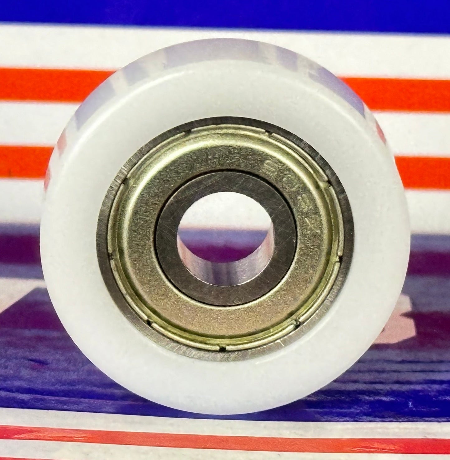 8mm Bore Bearing with 30mm White Plastic Tire 8x30x8.5mm