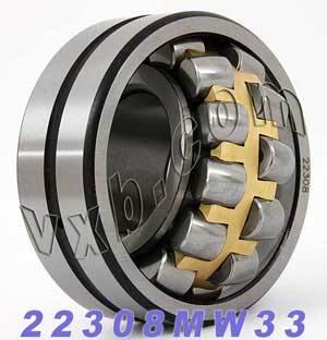 22308MW33 Roller Bearing Brass Cage 40x90x33 Spherical Bearings - VXB Ball Bearings