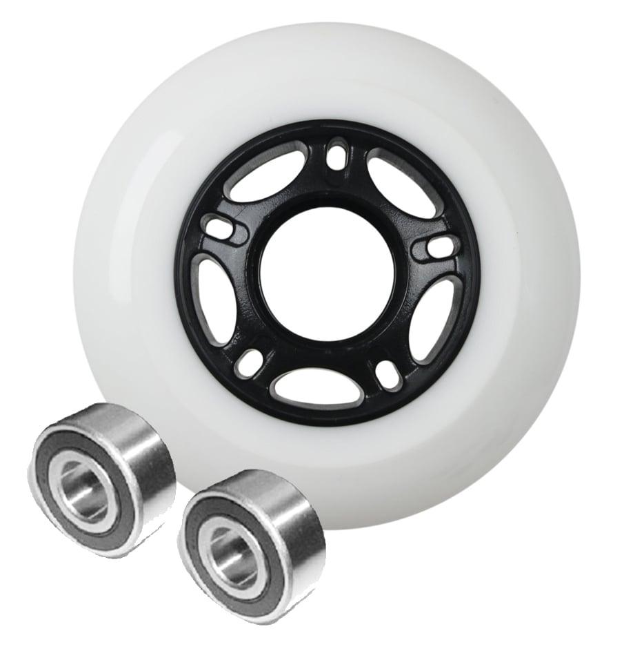 22mm ID 80mm OD Luggage White Wheel + 2 Sealed Bearings 6x22x7mm - VXB Ball Bearings