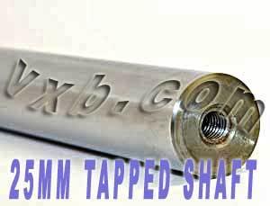 25mm Hardened end Tapped Shaft 17inch Long Linear Motion - VXB Ball Bearings
