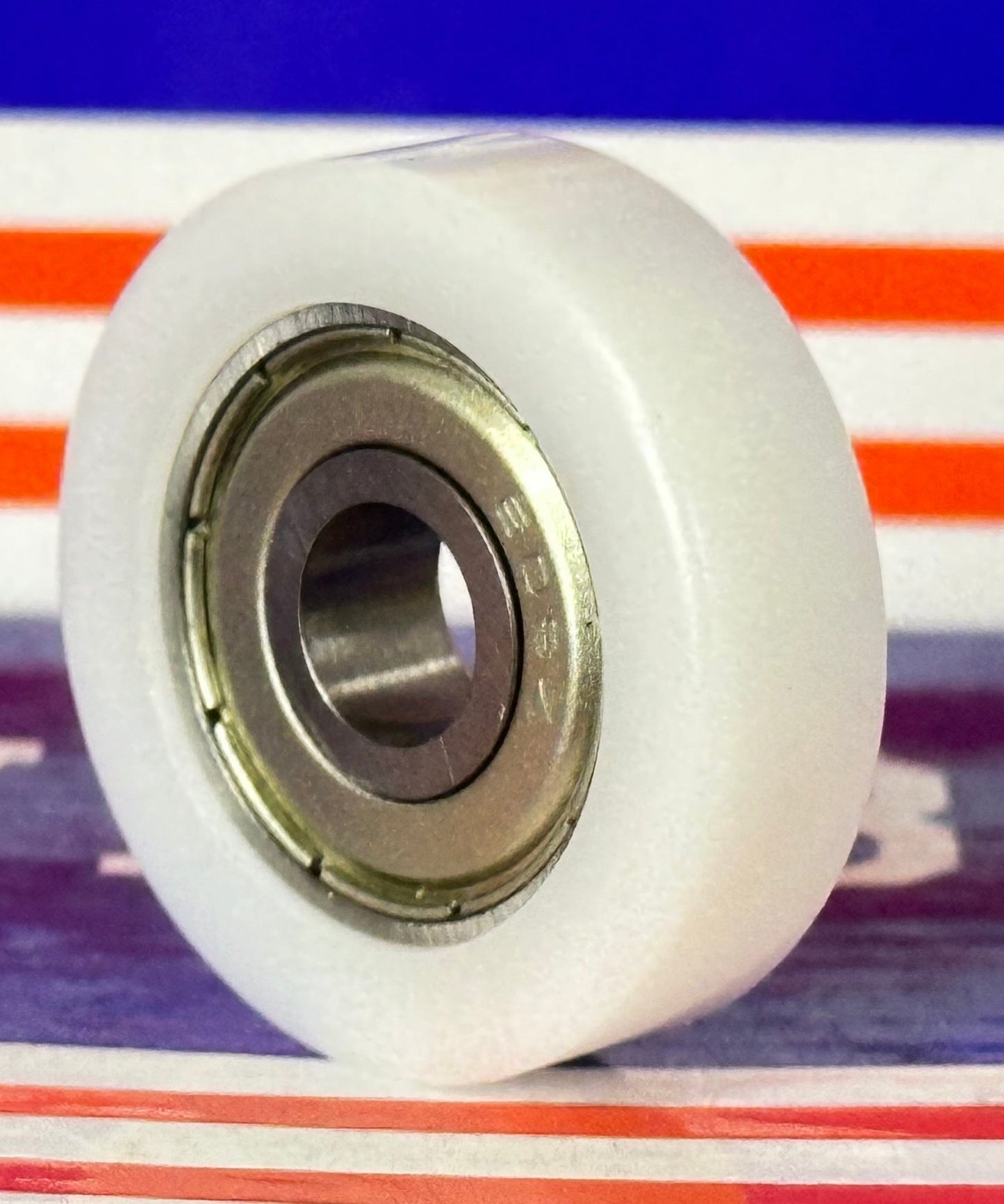 8mm Bore Bearing with 30mm White Plastic Tire 8x30x8.5mm