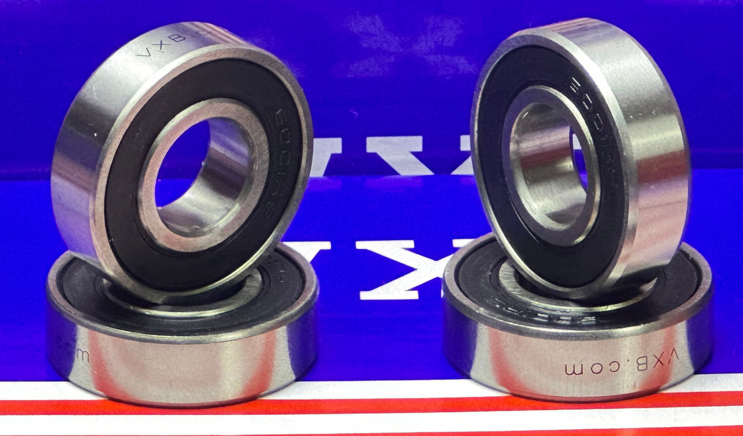 6001-2RS Bearing 12x28x8 Ball Bearing Dual Sided Rubber Sealed Deep Groove (4PCS)