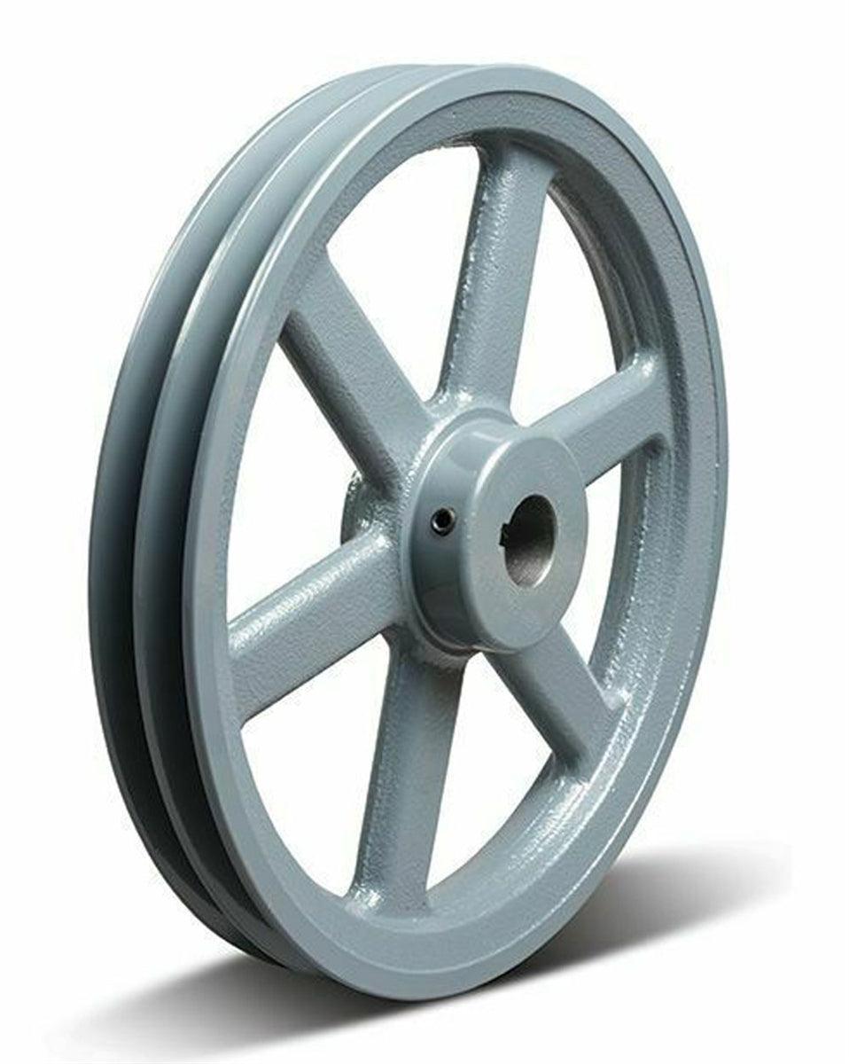 2AK124 1-1/4" OD 12.30", Bore 1-1/4" Sheave Pulley Gear Cast Iron for 2 Grooves - VXB Ball Bearings