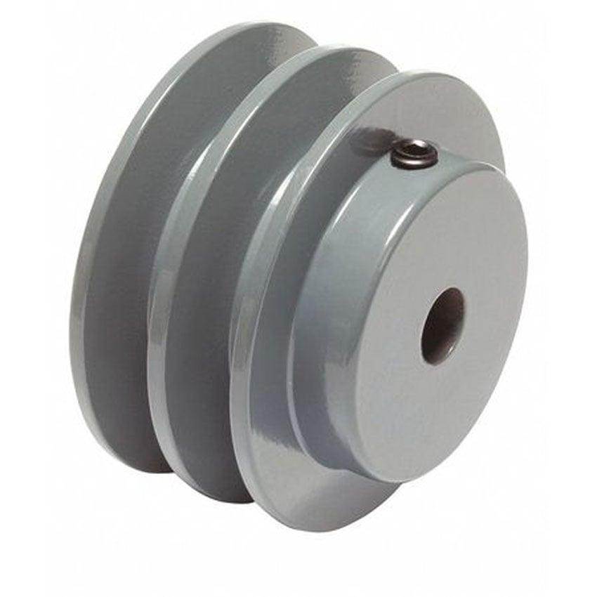 2BK40 1/2" Bore Solid Sheave Pulley with 4" OD , Hex set screws for V-belts size 4L, 5L 2BK40-1/2" - VXB Ball Bearings