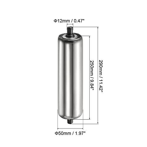 Gravity Conveyor Roller 2" Diameter 10" inch Long Stainless Steel - VXB Ball Bearings