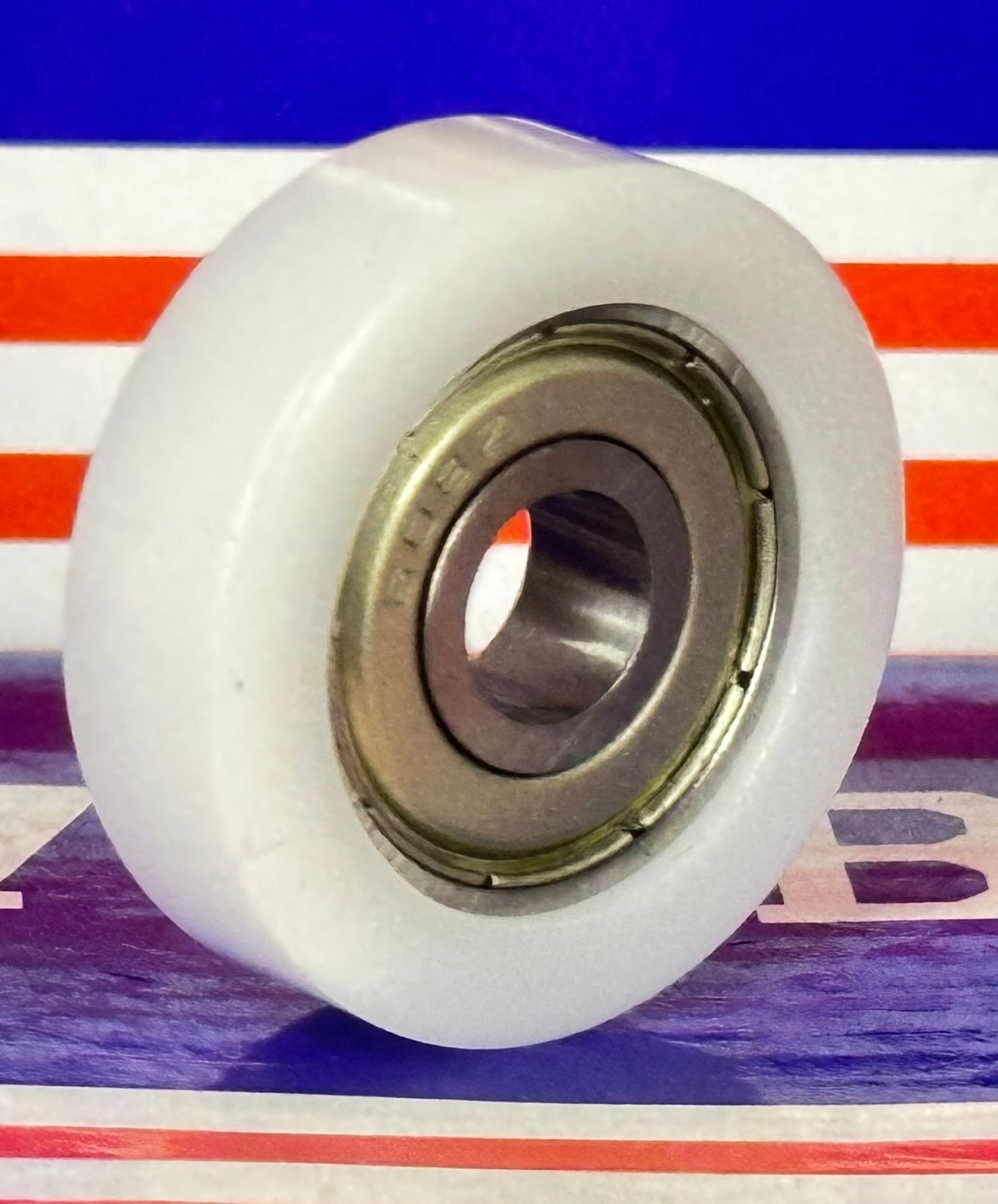 8mm Bore Bearing with 30mm White Plastic Tire 8x30x8.5mm