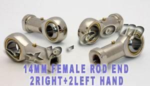 4 Female Rod End 14mm PHS14 2 Right Hand and 2 Left Hand Bearing - VXB Ball Bearings