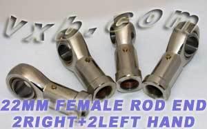 4 Female Rod End 22mm PHS22 2 Right Hand and 2 Left Hand Bearing - VXB Ball Bearings