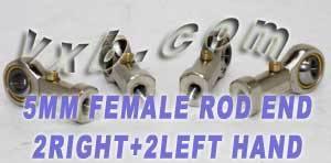 4 Female Rod End 5mm PHS5 2 Right Hand and 2 Left Hand Bearing - VXB Ball Bearings