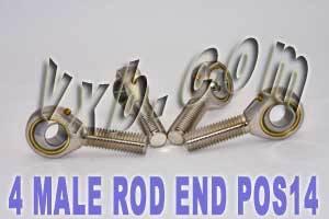 4 Male Rod End 14mm POS14 2 Right and 2 Left Hand Bearing - VXB Ball Bearings
