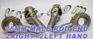 4 Male Rod End 25mm POS25 2 Right and 2 Left Hand Bearing - VXB Ball Bearings
