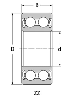 4307-2RS Sealed Double Row Ball Bearing 35x80x31 - VXB Ball Bearings