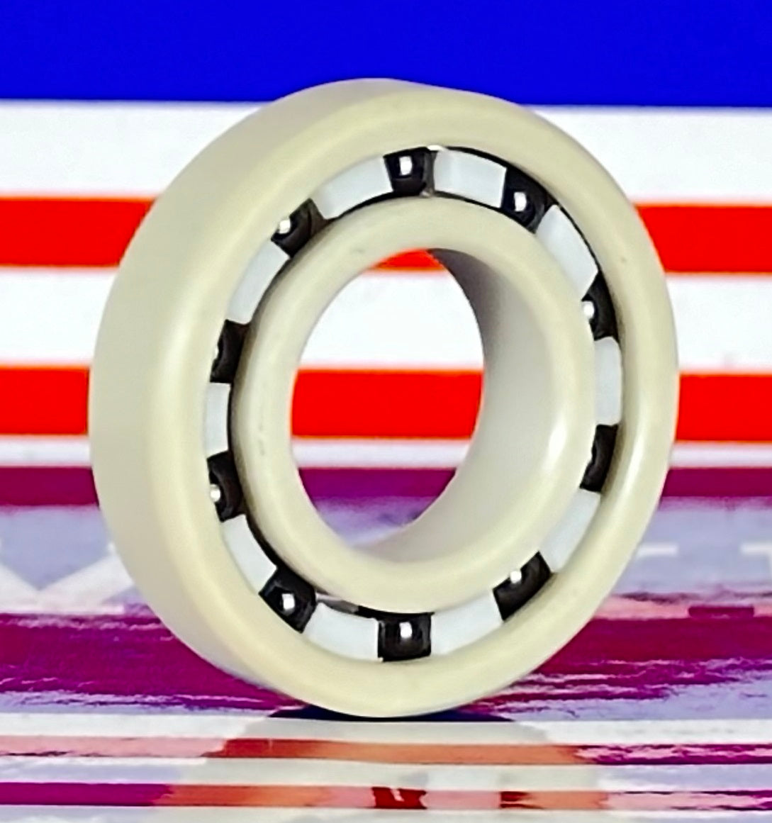 PEEK 6901 Ball Bearing PTFE cage Si3N4 Ceramic Balls 12x24x6