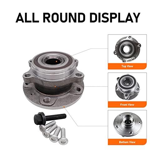 513253 Front Wheel Bearing and Hub Assembly Compatible with Audi A3 Q3 TT Quattro, VW Beetle CC Golf Jetta Passat - VXB Ball Bearings