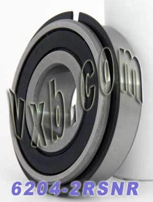 6204-2RSNR Bearing 20x47x14 Sealed with Snap Ring - VXB Ball Bearings