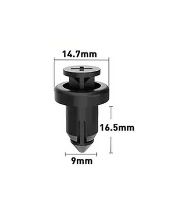 9mm Hole Push-in Plastic Rivet Sheet Metal Plugs size 16.5mm clip long, Bumper Type Fasteners Clips Nylon Push 9x16.5mm - VXB Ball Bearings