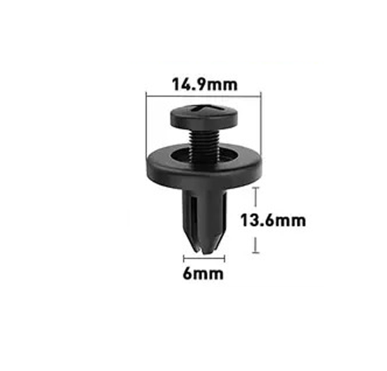 6mm Hole Push-in Plastic Rivet Sheet Metal Plugs size 13.6mm clip long, Bumper Type Fasteners Clips Nylon Push 6x13.6mm - VXB Ball Bearings