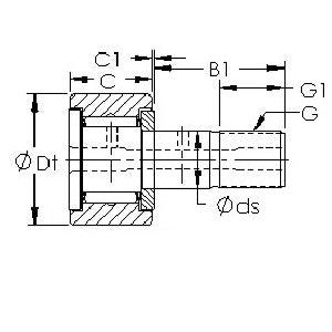 CFS 2.5V-A Miniature Cam follower with an extremely fine Needle Roller Bearing - VXB Ball Bearings