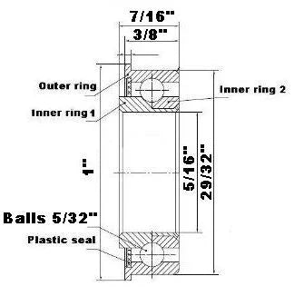 F1029 Unground Flanged Full Complement Bearing 5/16x29/32x7/16 Inch - VXB Ball Bearings