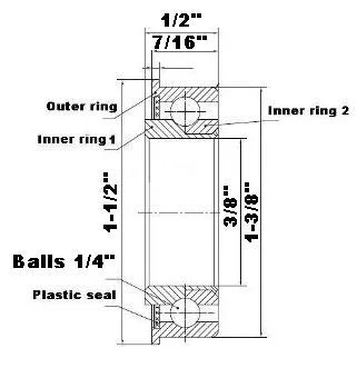 F1244 Unground Flanged Full Complement Bearing 3/8x1 3/8x1/2 Inch - VXB Ball Bearings
