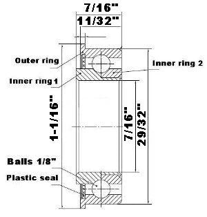 F1429 Unground Flanged Full Complement Bearing 7/16x29/32x7/16 Inch - VXB Ball Bearings