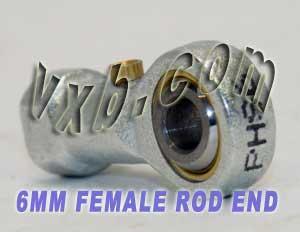 Female Rod End 6mm Inner Diameter PHS6 Right hand Bearing - VXB Ball Bearings