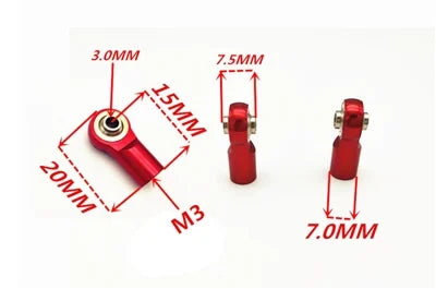 Female Rod End Heim 4mm Red PHS4 Right hand Bearing - VXB Ball Bearings