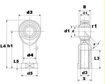 Female Rod End PHSB8L 1/2 Left hand Bearing - VXB Ball Bearings
