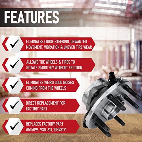 Front Wheel Hub Bearing Assembly Compatible with Chevy, Cadillac and GMC 4WD - Escalade, Avalanche, Silverado 1500, Suburban, Tahoe, Sierra, Yukon - Replaces 515096, 930-611, 10393171, 22841381 - VXB Ball Bearings
