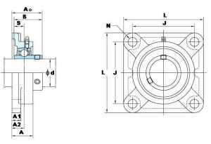FYH Bearing UCF215-48 3 Inch Square Flanged Mounted Bearings - VXB Ball Bearings