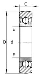 LR606NPPU Track Roller 1 Row Bearing 6x19x6 Sealed Track Bearings - VXB Ball Bearings