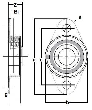 LRCSMRFZ-19L Bearing Flange Insulated Pressed Steel 2 Bolt 1 3/16inch - VXB Ball Bearings
