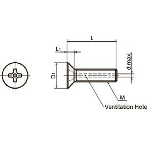 Made in Japan SVFS-M5-16 NBK Cross Recessed Flat Head Machine Vacuum Vented Screws<br> with Ventilation Hole Pack of 10 - VXB Ball Bearings
