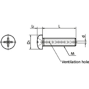 Made in Japan SVPT-M5-30 NBK Phillips Cross Recessed Pan Head Titanium Machine Vacuum Vented Screws with Ventilation Hole Pack of 10 - VXB Ball Bearings