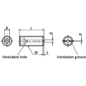 Made in Japan SVTS-M8-20 NBK Hex Socket Set Vacuum Vented Screws with Ventilation Hole Pack of 20 - VXB Ball Bearings