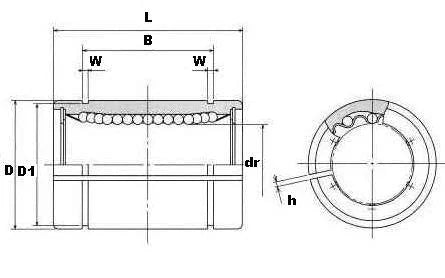 NB SW16AJ 1 inch Adjustable Ball Bushings Linear Motion - VXB Ball Bearings