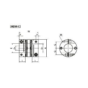NBK Japan MDW-25C-6.35-10 6.35mm to 10mm Disk-type Flexible Coupling - VXB Ball Bearings