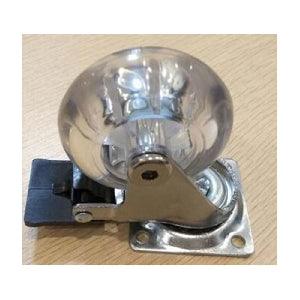 Pack of 100 1.5" Inch Heavy Duty Clear Swivel Caster Wheel with Brakes and 220 lbs Load Rating - VXB Ball Bearings