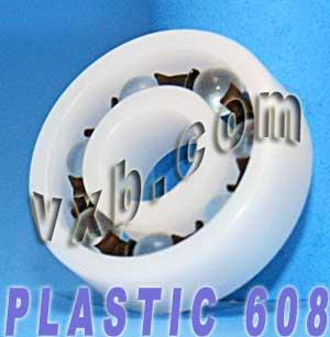 Plastic Bearing POM 608 Glass Balls 8x22x7 Miniature - VXB Ball Bearings