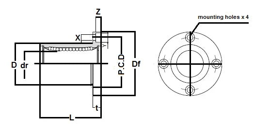 SMSF35G 35mm Slide Bush Bushings Motion Linear Bearings - VXB Ball Bearings
