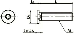SSTS-M6-16 NBK Hexalobular Socket Head Cap Screws with Low Profile Made in Japan - VXB Ball Bearings
