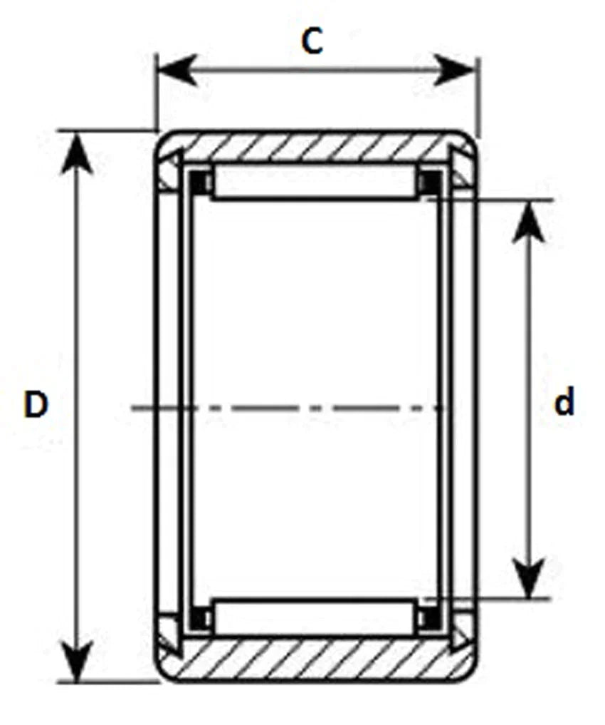 TLA1514Z Bearing 15x21x14mm Needle Roller 15mm x 21mm x 14mm - VXB Ball Bearings