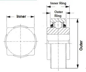 W211PP2 Triple Lip Seals Round Bore 2 3/16" inch Bore Bearings - VXB Ball Bearings