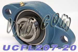 1 1/4 Bearing UCFL207-20 + 2 Bolts Flanged Housing Mounted Bearings - VXB Ball Bearings