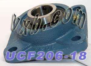 1 1/8 Bearing UCF206-18 + Square Flanged Housing Mounted Bearings - VXB Ball Bearings