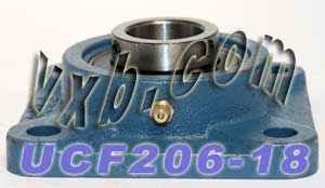 1 1/8 Bearing UCF206-18 + Square Flanged Housing Mounted Bearings - VXB Ball Bearings