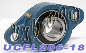 1 1/8 Bearing UCFL-206-18 + 2 Bolts Flanged Housing Mounted Bearings - VXB Ball Bearings