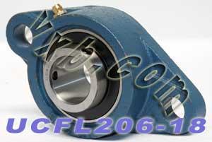 1 1/8 Bearing UCFL-206-18 + 2 Bolts Flanged Housing Mounted Bearings - VXB Ball Bearings